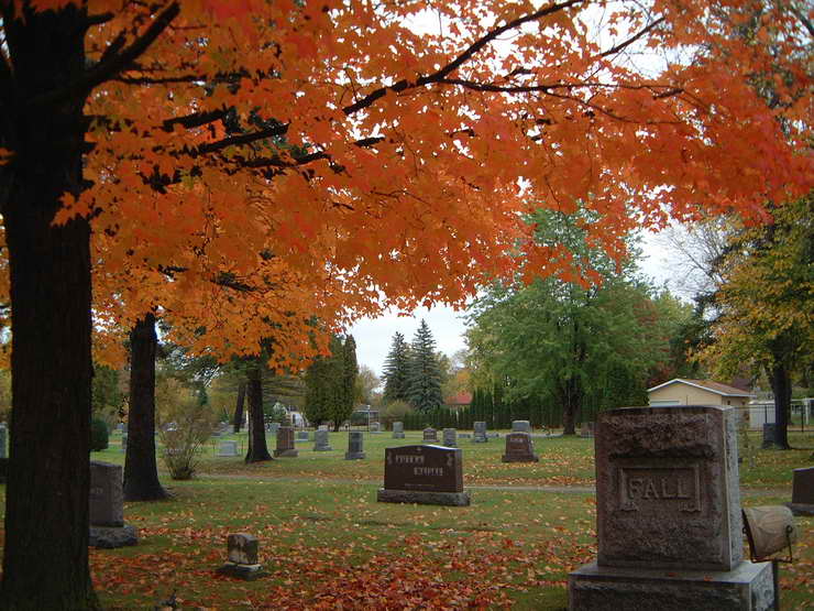 Evergreen Cemetery in the Fall
